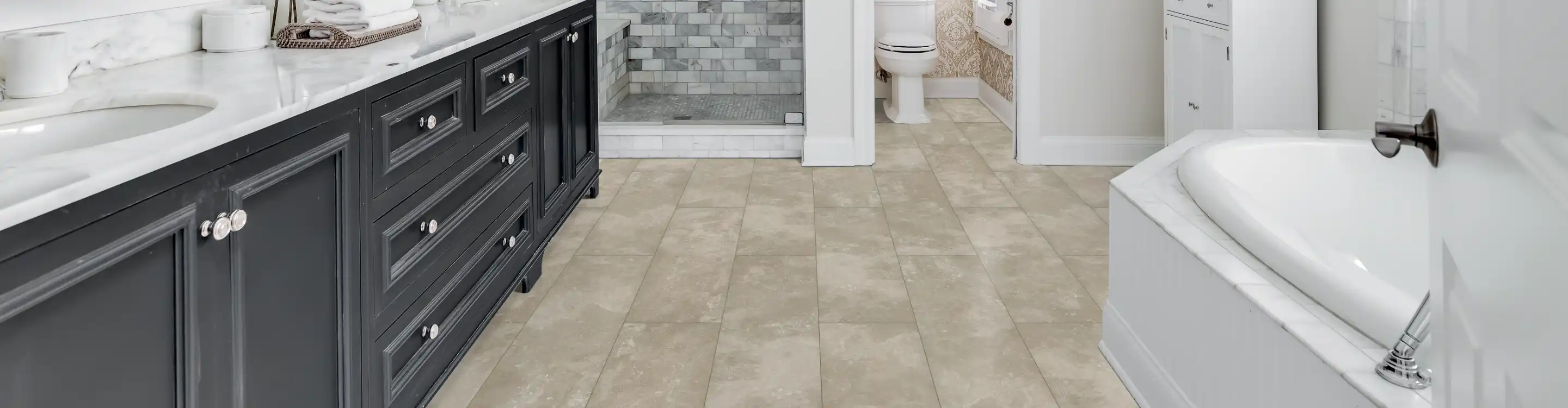 Custom tile bathroom and shower. 